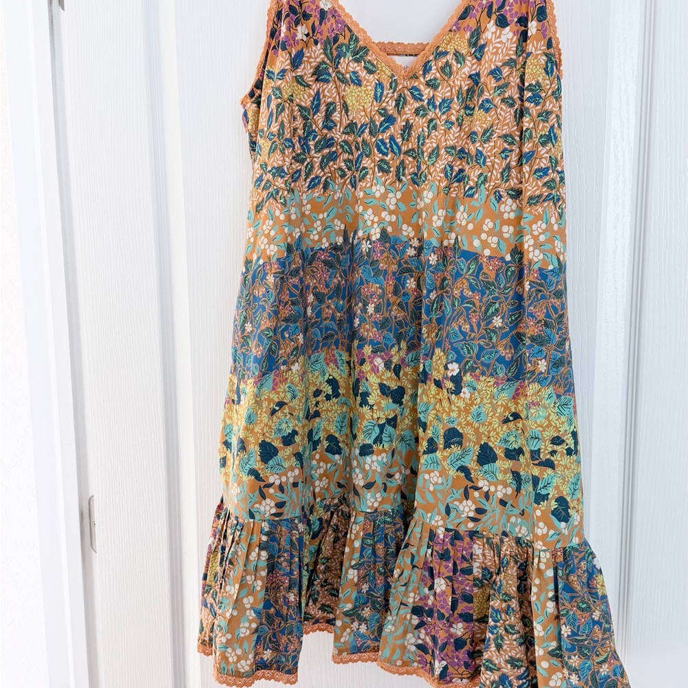 LOVE THE LABEL Opal Mini Dress in Orange Multi Samira Print